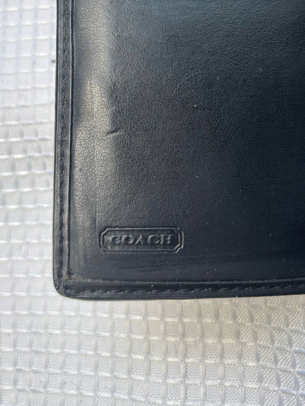 Coach Signature Park Turnlock Continental Navy Blue & Gray Rectangular Wallet - Picture 7 of 11